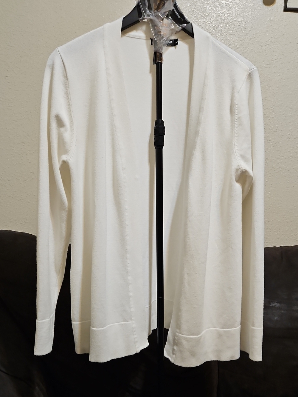 Lightweight Open-Front Cardigan Sweater - White